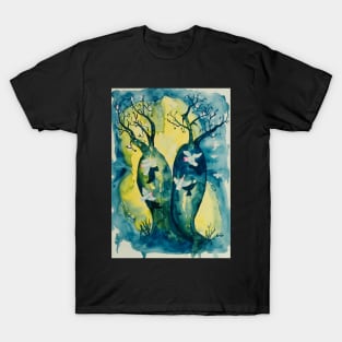 Australian Galahs in Boab trees, Galah art, bird art T-Shirt